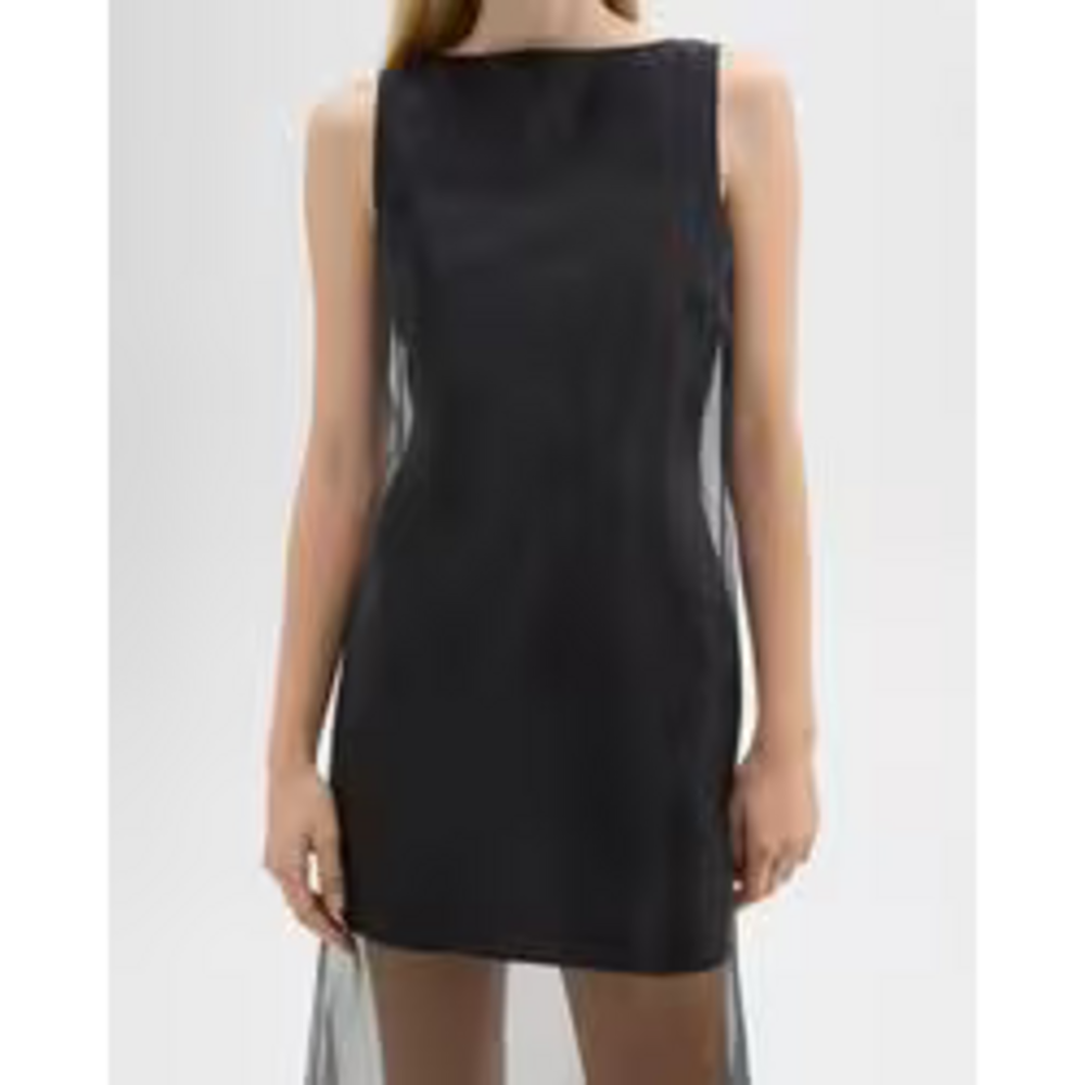 Good Linen Overlay Midi Dress | Theory in Black - Picture 2 of 3